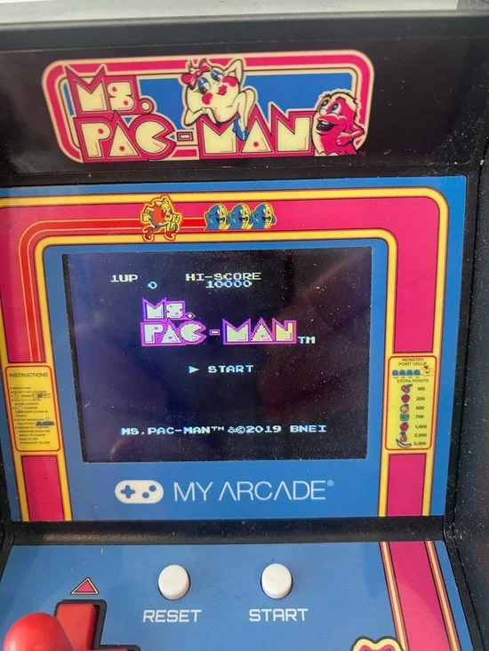 My Arcade Ms Pac-Man Micro Player Mini Arcade Machine Retro Tabletop Game Tested - Picture 2 of 5